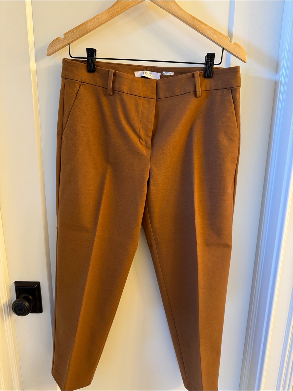 LOFT Women’s Rivera Slim Pants in Rust Brown, 8 Petite